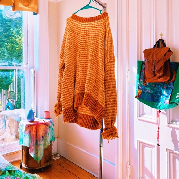 Cyrus Sweaters - Cozy Autumn Orange Chenille Soft Oversized Swtr✨